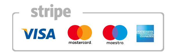 Stripe - credit card logos accepted.